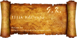 Illik Károly névjegykártya