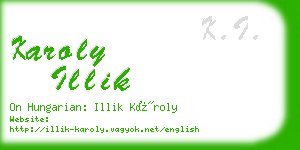 karoly illik business card